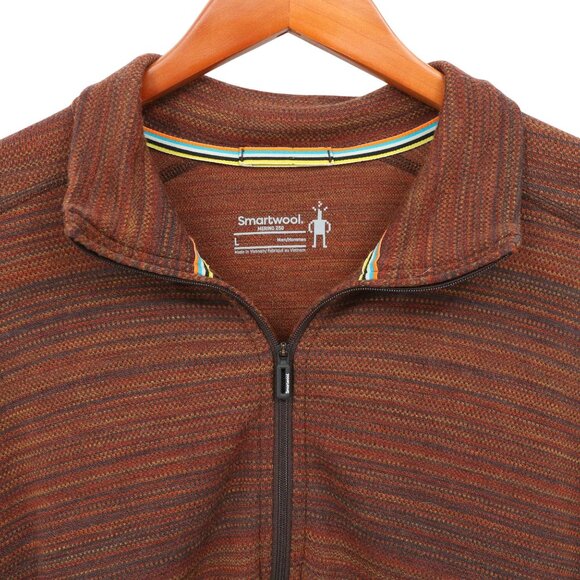 Smartwool Men's Classic Thermal Merino Base Layer Pattern 1/4 Zip L - Picture 2 of 5